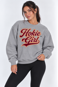 Virginia Tech Unisex Crewneck | "Hokie Girl" Grey Crewneck
