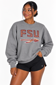 Florida State Unisex Crewneck | "FSU w/ Spear Under" Grey Crewneck