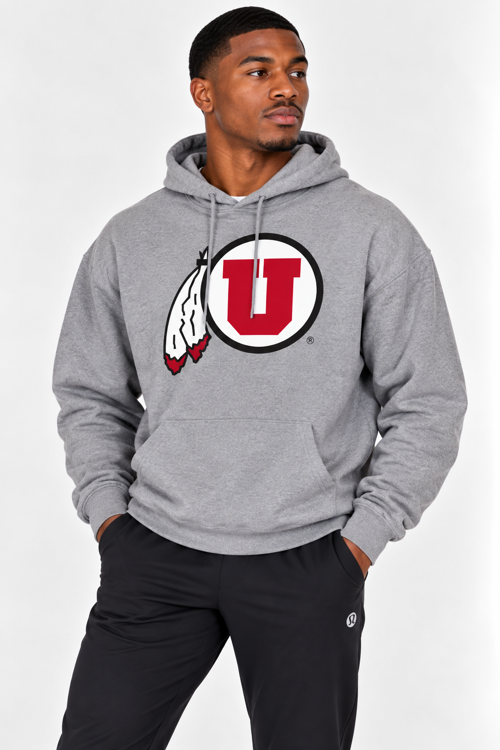 Utah Unisex Hoodie | "Circle U w/ Feathers" Grey Hoodie