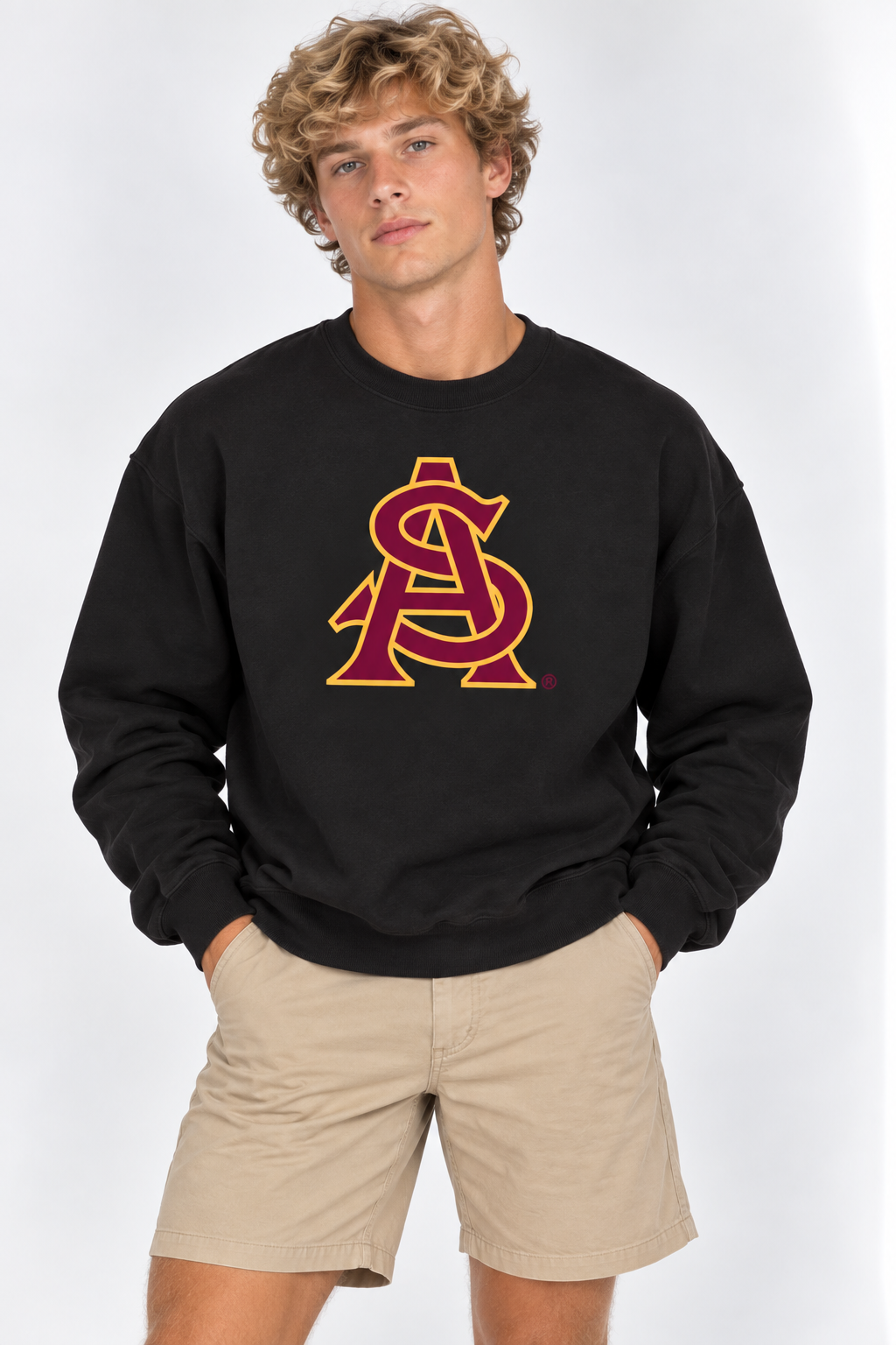 Arizona State Unisex Crewneck |"AS Stack" Black Crewneck