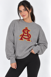 Arizona State Unisex Crewneck |"AS Stack" Grey Crewneck