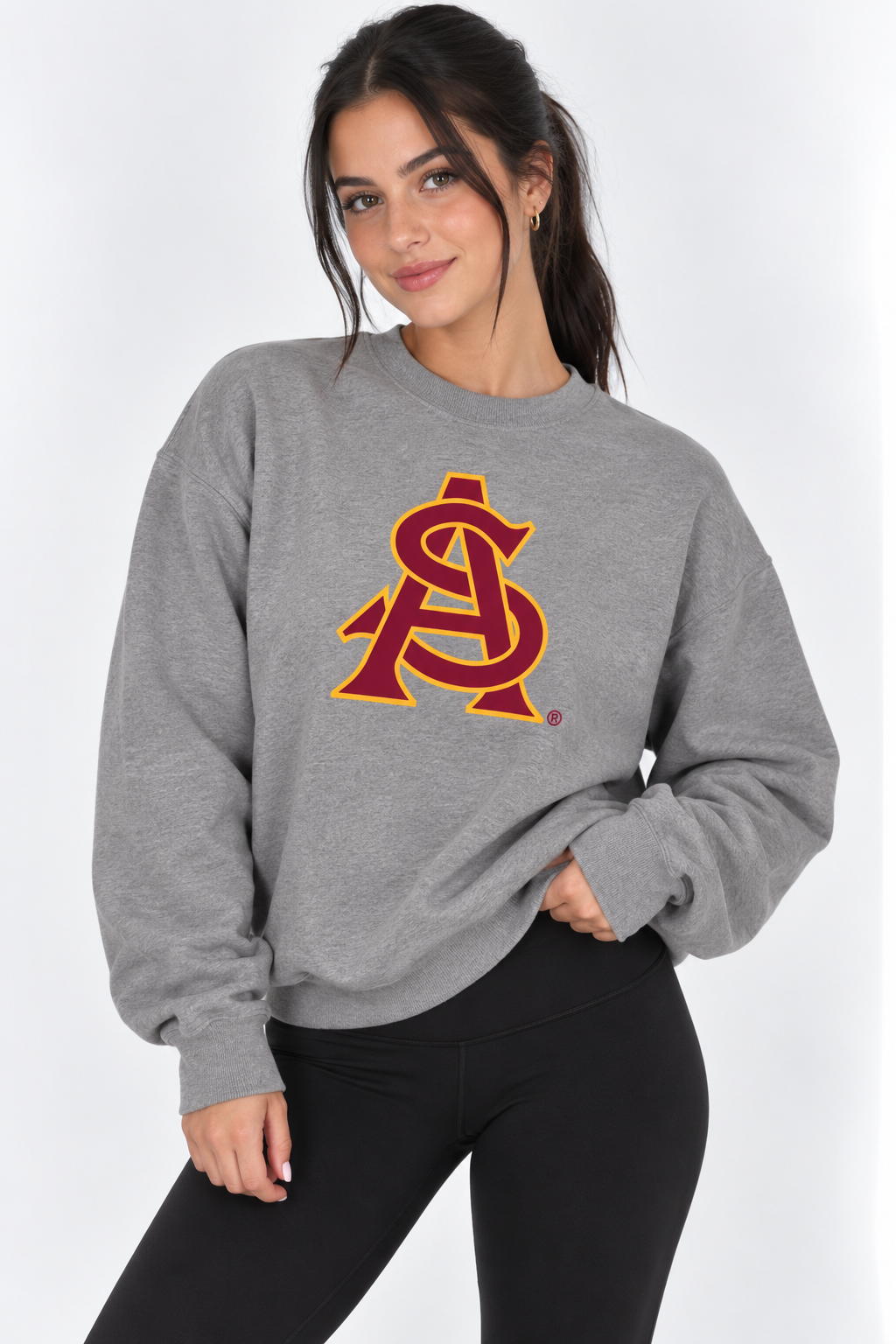 Arizona State Unisex Crewneck |"AS Stack" Grey Crewneck