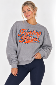 Illinois Unisex Crewneck |"Fighting Illini" Grey Crewneck