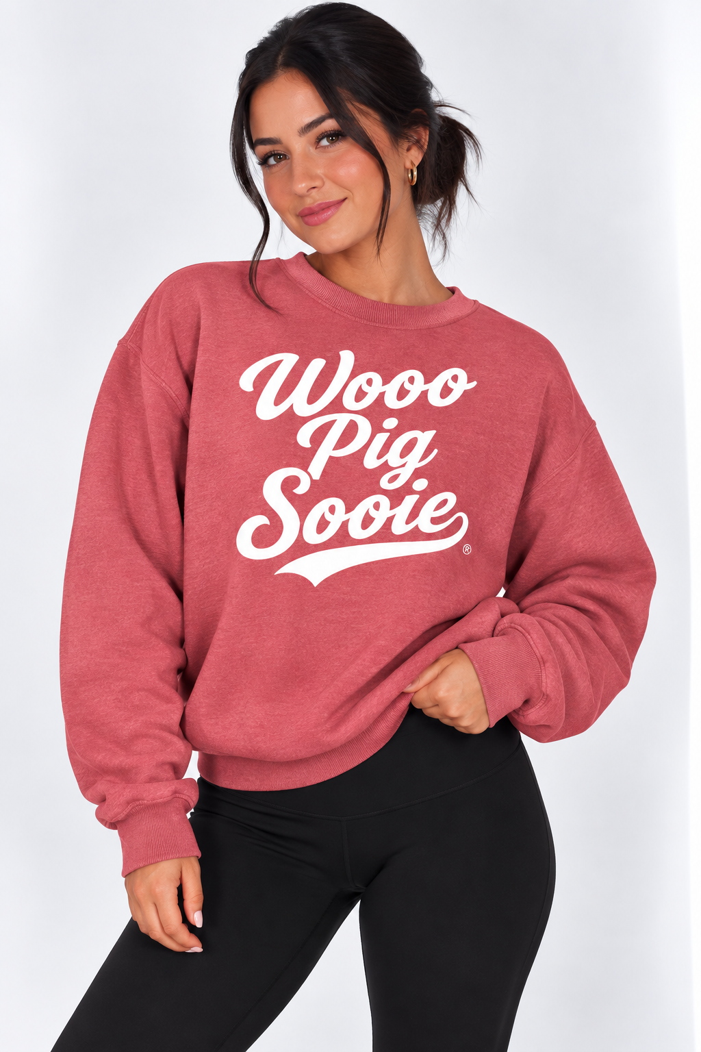 Arkansas Unisex Crewneck |"Wooo Pig Sooie" Heather Cardinal Crewneck