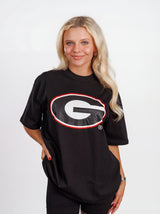 UGA Bulldogs Women's Oval Mark Tee by Arena Graffiti, featuring a casual fit and team logo on soft fabric.