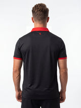 Red collar UGA Bulldogs men's polo shirt by Arena Graffiti featuring the "Red Collar Mark" logo on the chest.