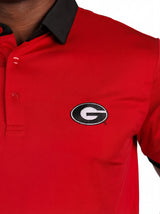 UGA Bulldogs men's Redline Polo by Arena Graffiti, featuring team logo and red and white design on a casual sports shirt.