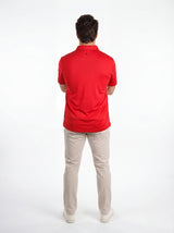 UGA Bulldogs men's red "Hedges" polo shirt by Arena Graffiti, featuring a classic collar and team logo on the chest.