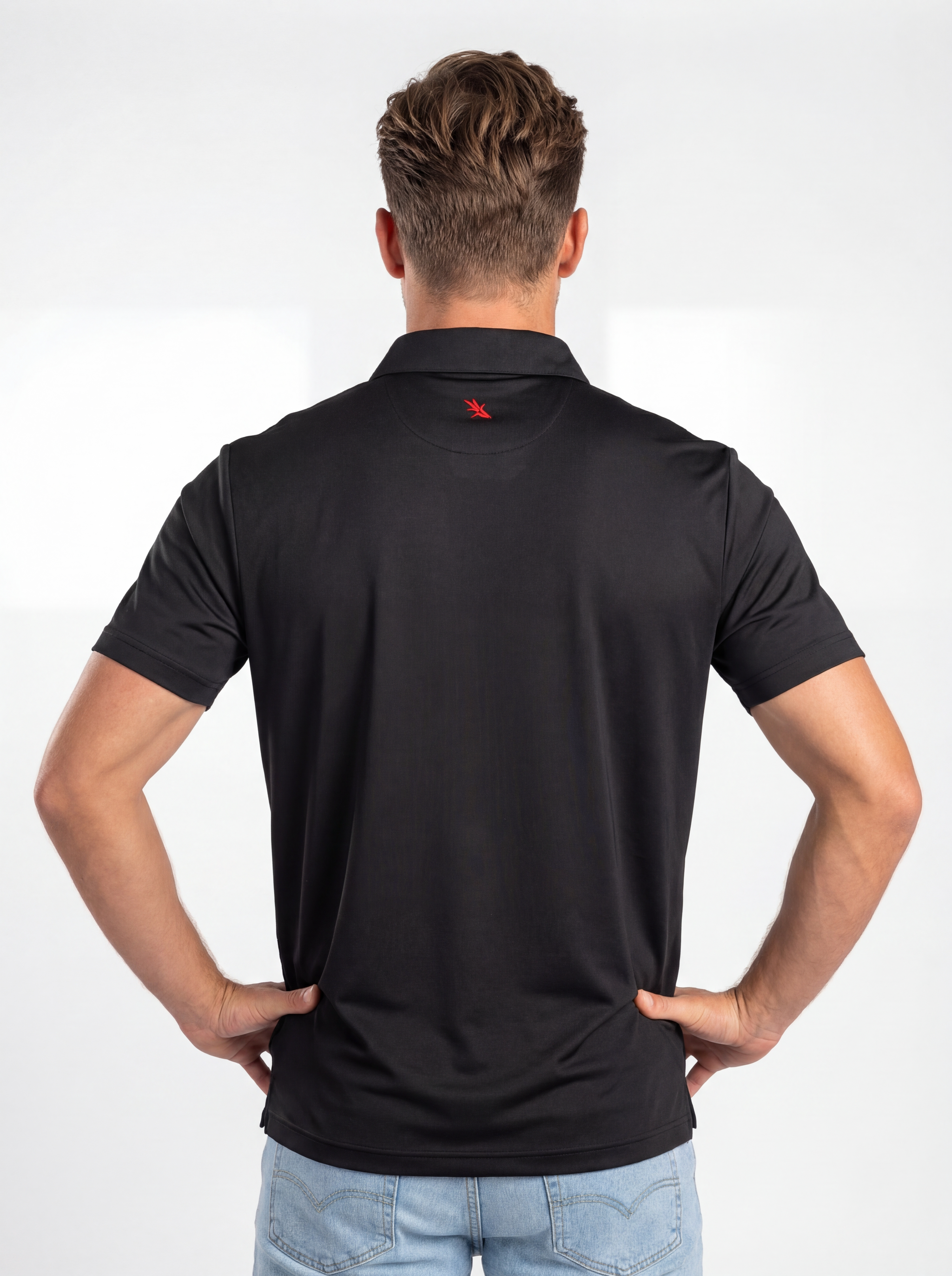 UGA Bulldogs men's Midnight Hedges Polo by Arena Graffiti, navy blue with team logo, classic fit, soft cotton fabric.