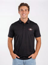 UGA Bulldogs men's Midnight Hedges polo shirt by Arena Graffiti, featuring team logo and classic collar in navy and white.