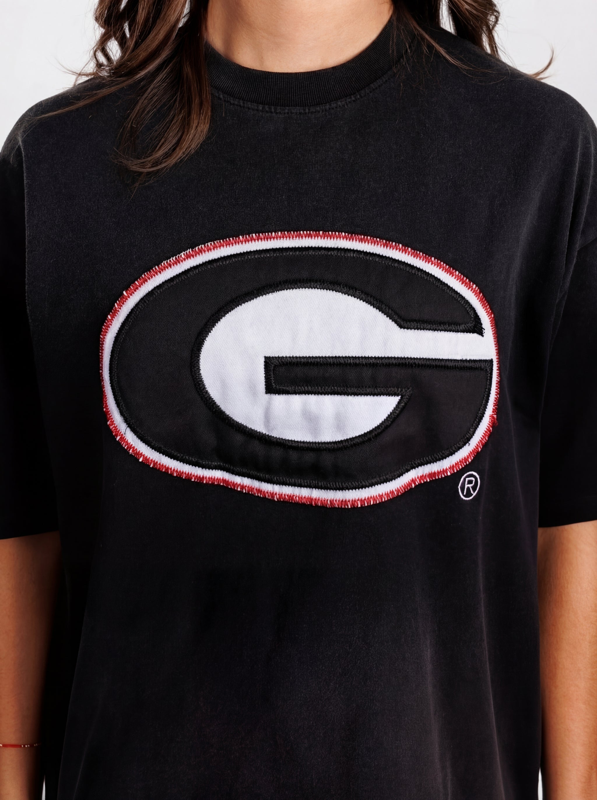 UGA Bulldogs women's "Reverse G" T-shirt by Arena Graffiti featuring team logo design and comfortable fit.