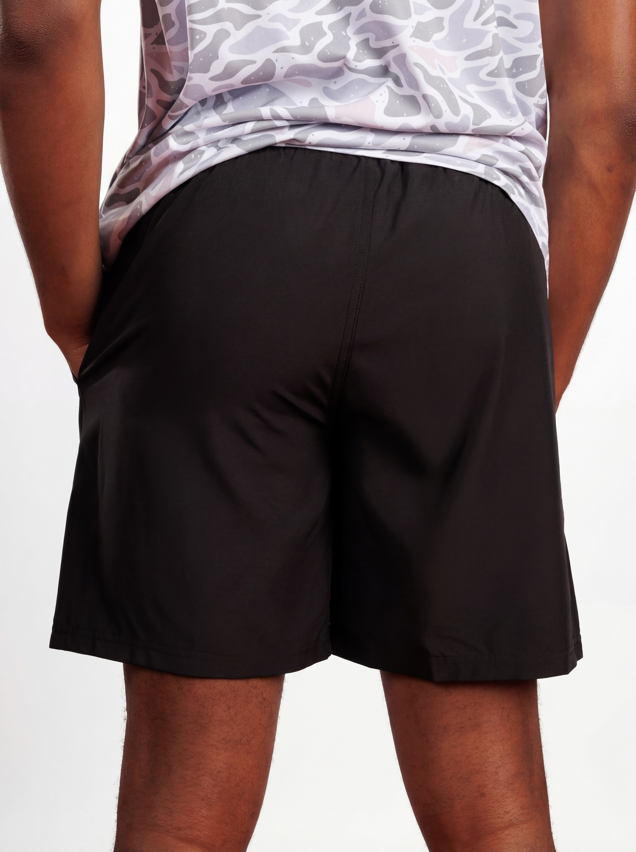 Black UGA Bulldogs men's "Blackout UGA" shorts by Arena Graffiti, featuring team logo and athletic design.