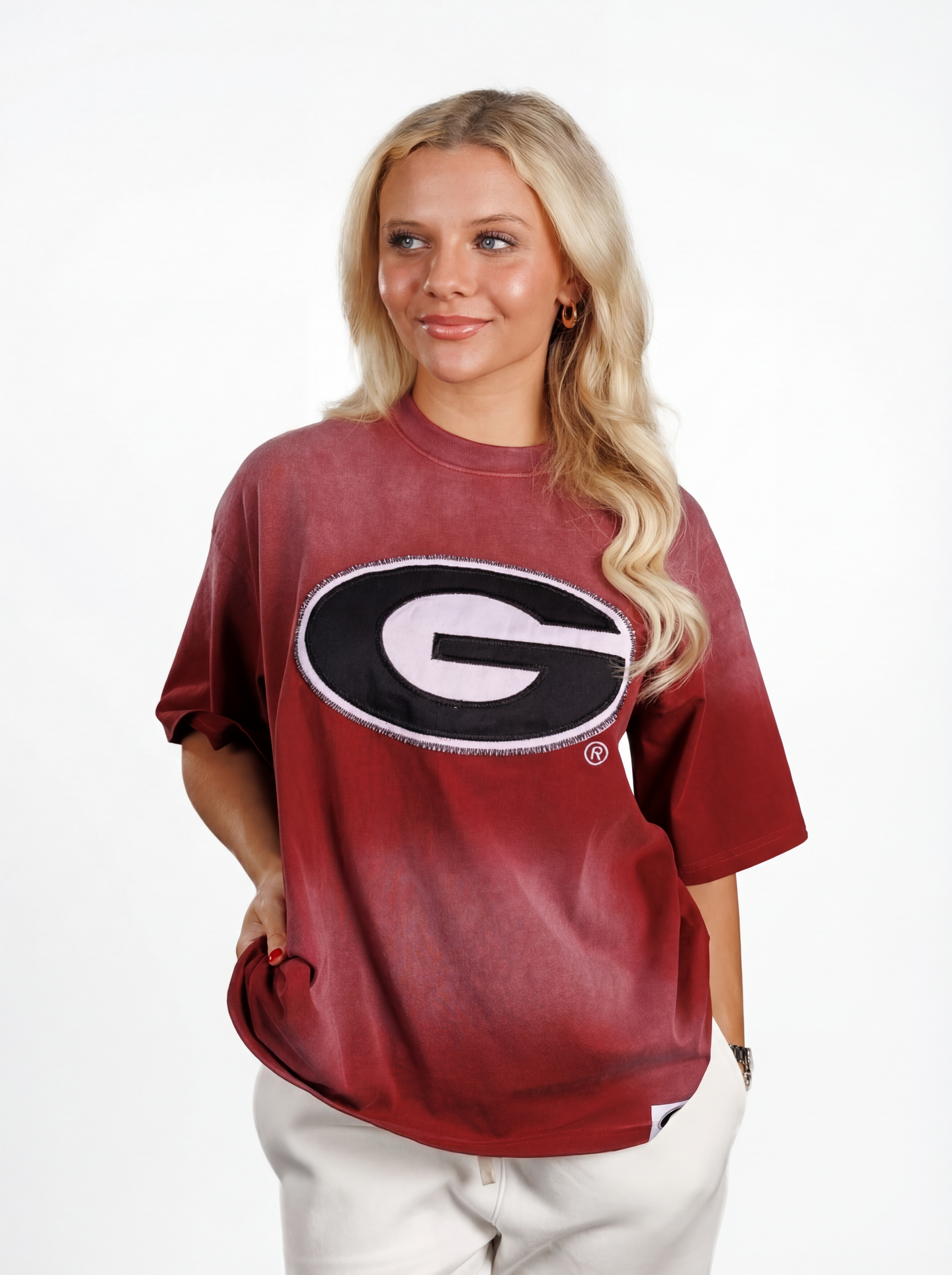 UGA Bulldogs women's "Reverse G Classic" Tee by Arena Graffiti, featuring a stylish graphic design on a casual T-shirt.