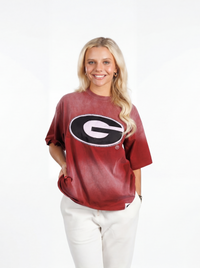 UGA Bulldogs women's "Reverse G Classic" T-shirt by Arena Graffiti, featuring a bold graphic design on a comfortable tee.