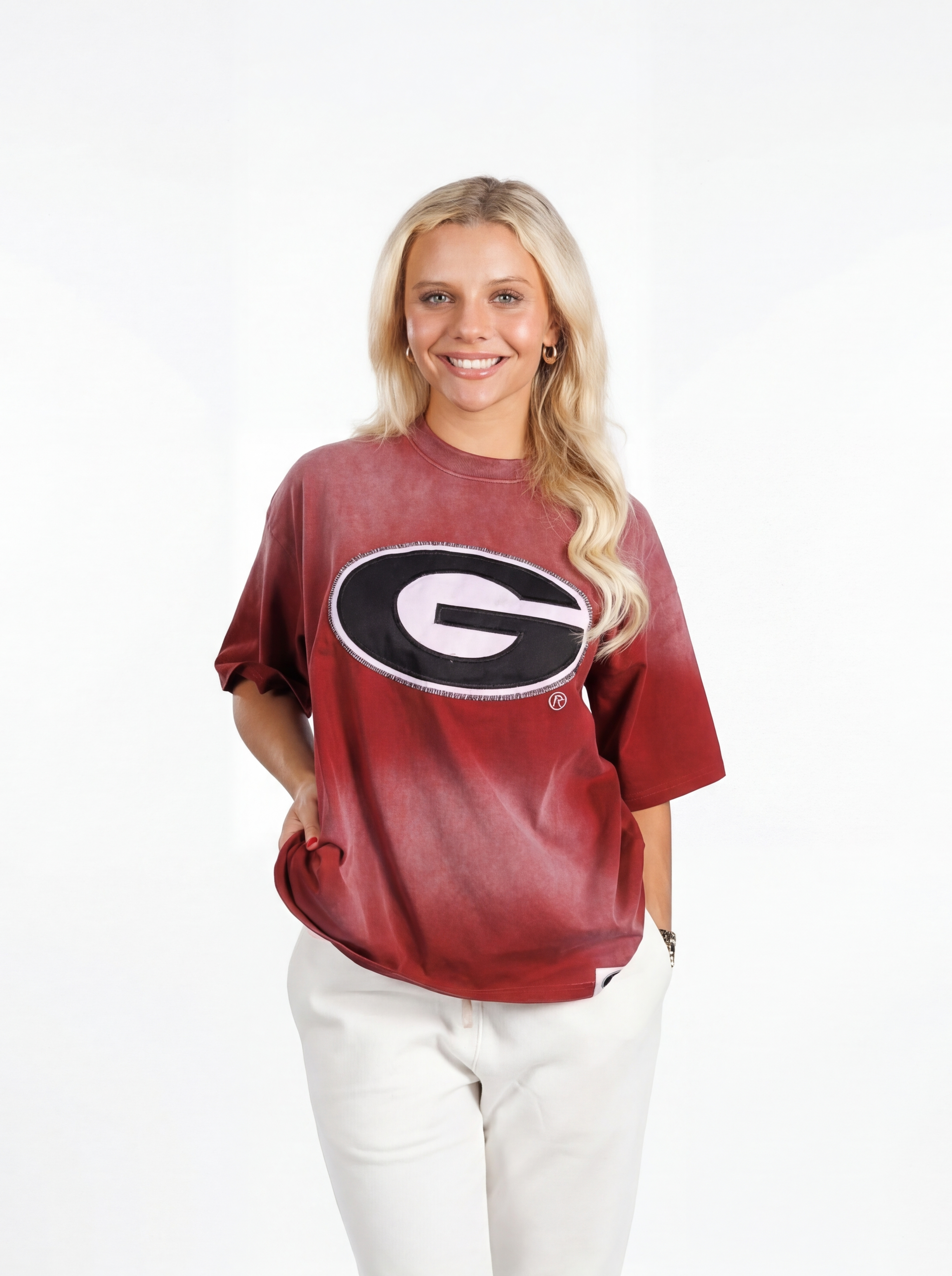 UGA Bulldogs women's "Reverse G Classic" T-shirt by Arena Graffiti, featuring a bold graphic design on a comfortable tee.