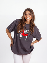 UGA Bulldogs women’s Shadow Dawg T-shirt by Arena Graffiti featuring a black and white graphic design of the team mascot.