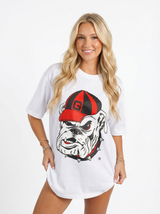UGA Bulldogs women's "The Dawg Heavyweight" T-shirt by Arena Graffiti, featuring team logo and bold graphic design.