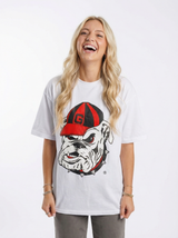 UGA Bulldogs women’s "The Dawg Heavyweight" tee by Arena Graffiti, featuring team logo and graphic design on a casual t-shirt.
