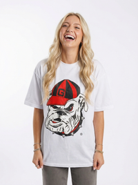 UGA Bulldogs women’s "The Dawg Heavyweight" tee by Arena Graffiti, featuring team logo and graphic design on a casual t-shirt.