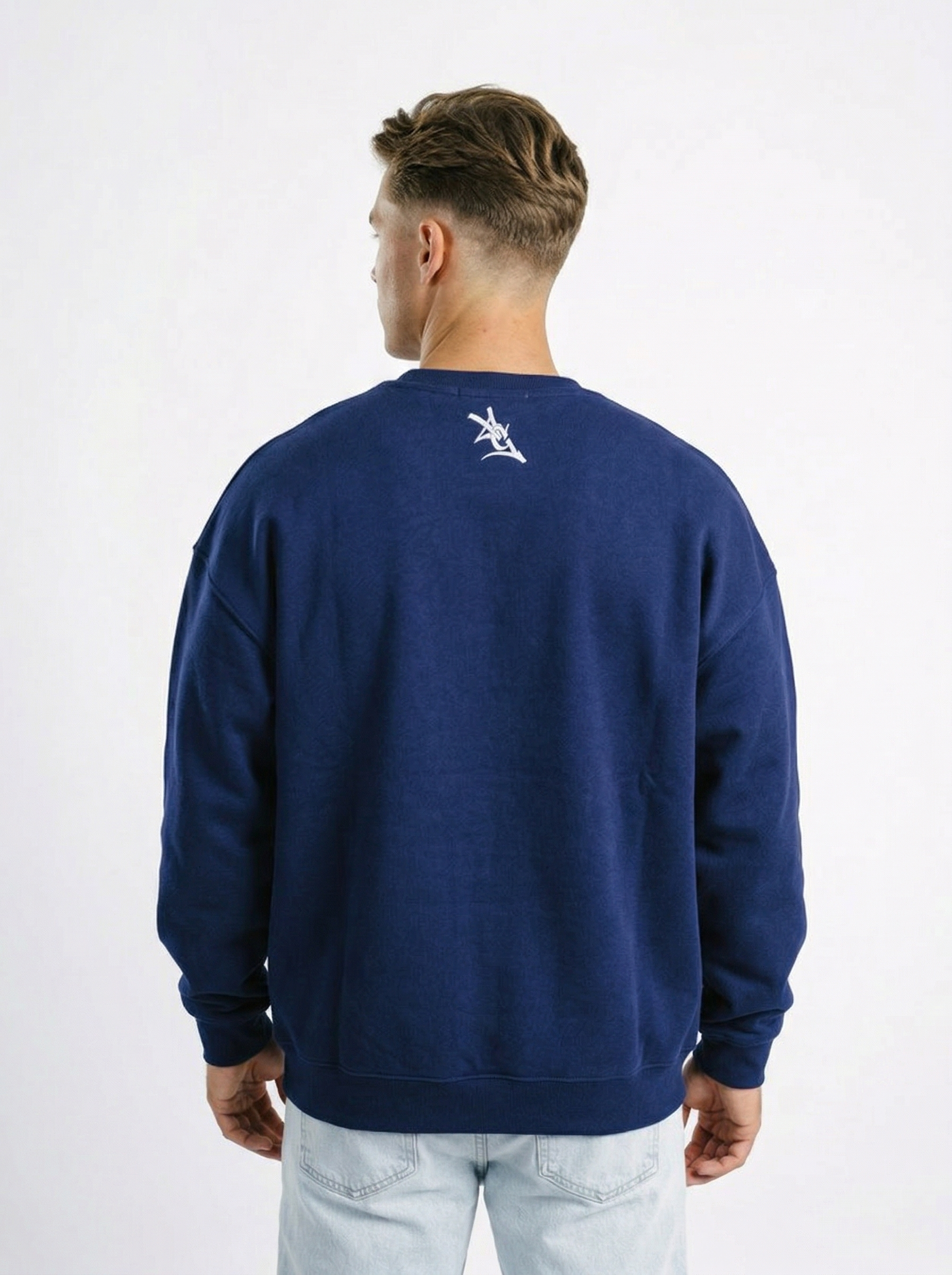 Georgia Southern men's "Strutter" heavyweight crewneck sweatshirt by Arena Graffiti, showing front view with logo and soft fabric texture.