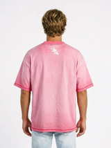 Georgia Southern Men's Pink Acid Wash Tee by Arena Graffiti featuring Eagles GATA logo and casual acid wash fabric.