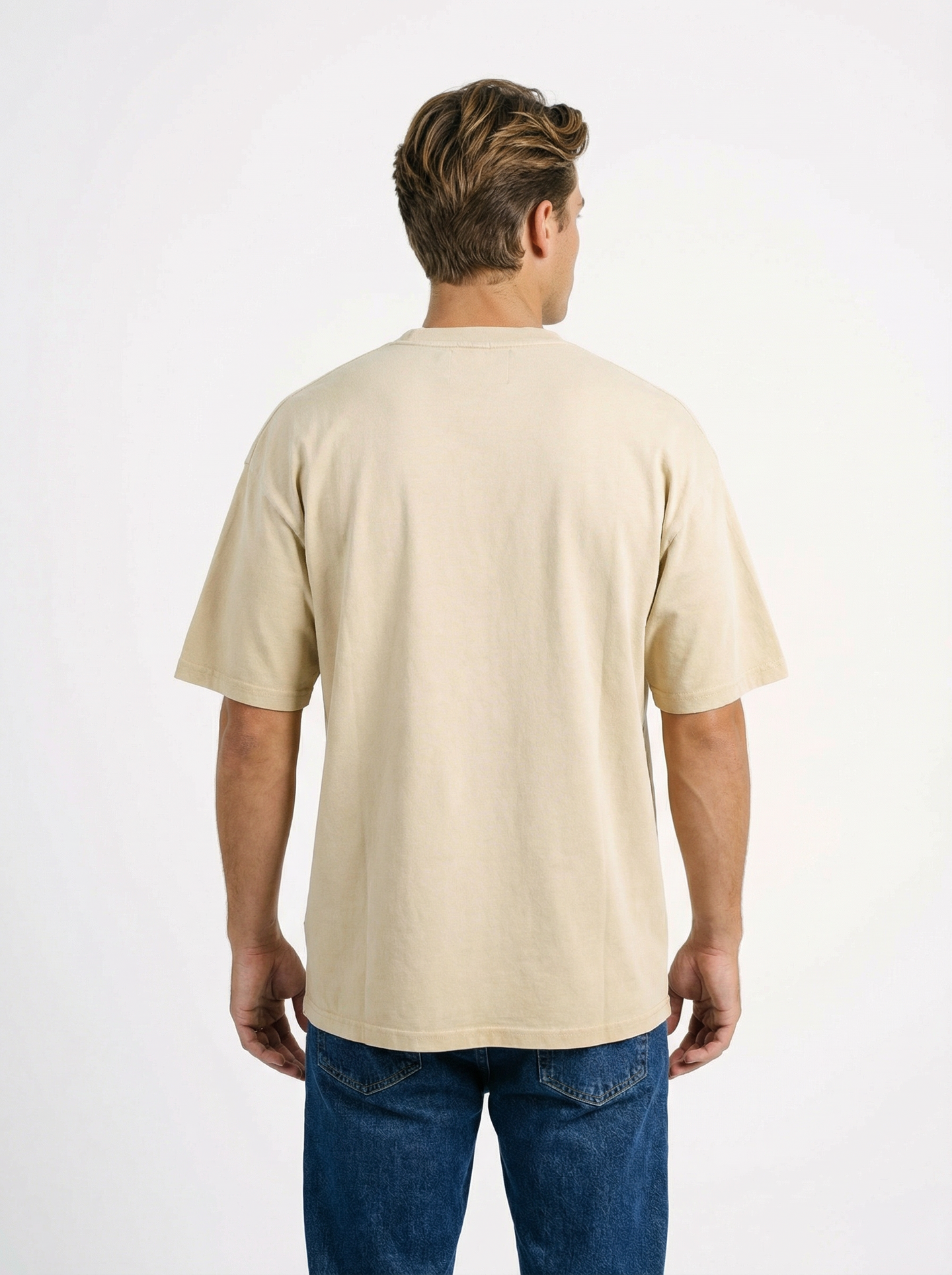 Georgia Southern men's gold embroidered GATA acid wash T-shirt by Arena Graffiti, showing the front design and textured fabric.