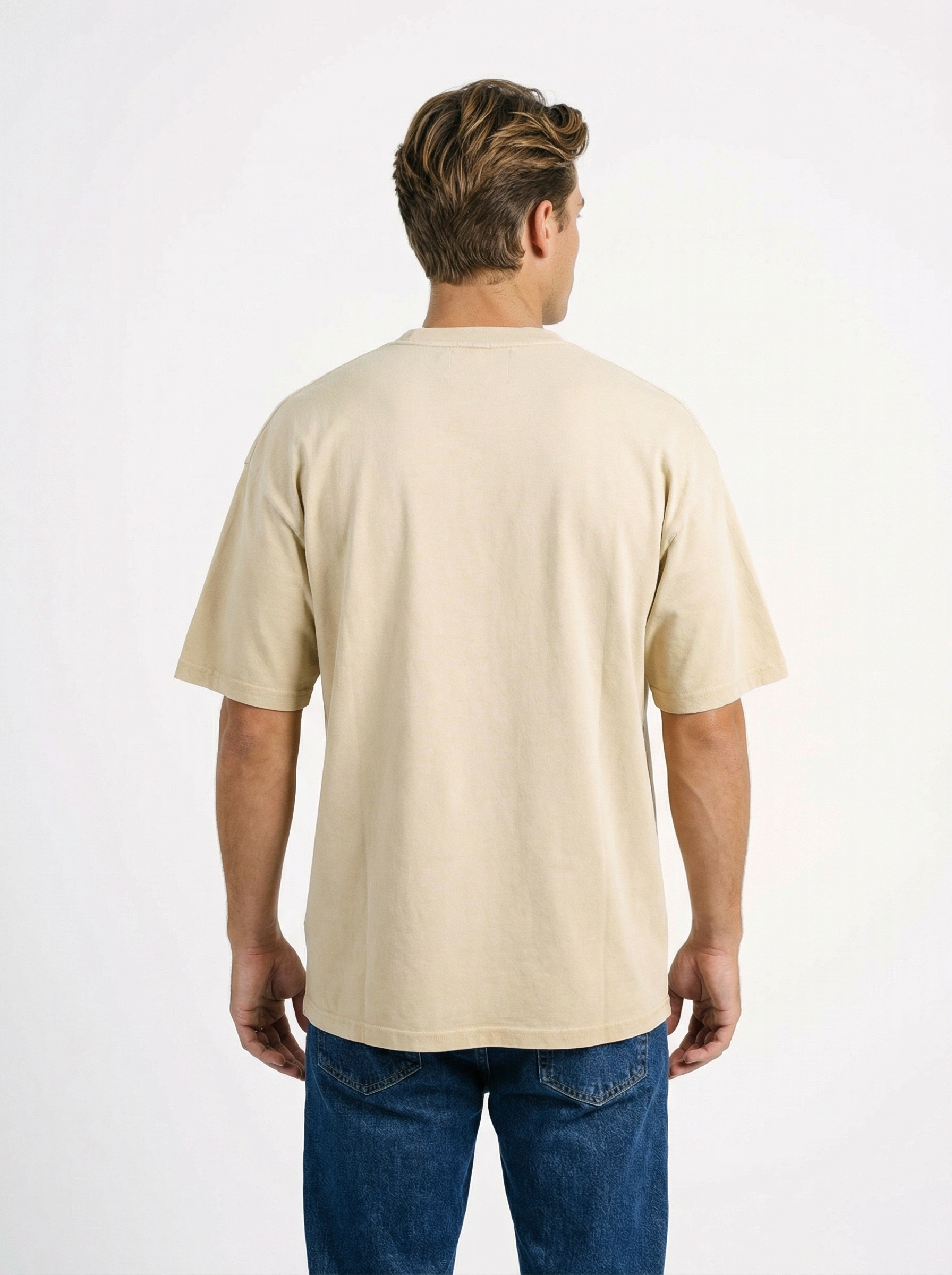 Georgia Southern men's gold embroidered GATA acid wash T-shirt by Arena Graffiti, showing the front design and textured fabric.