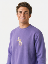 LSU Tigers men's heavyweight crewneck sweatshirt by Arena Graffiti, featuring LSU logo and team colors on soft fabric.