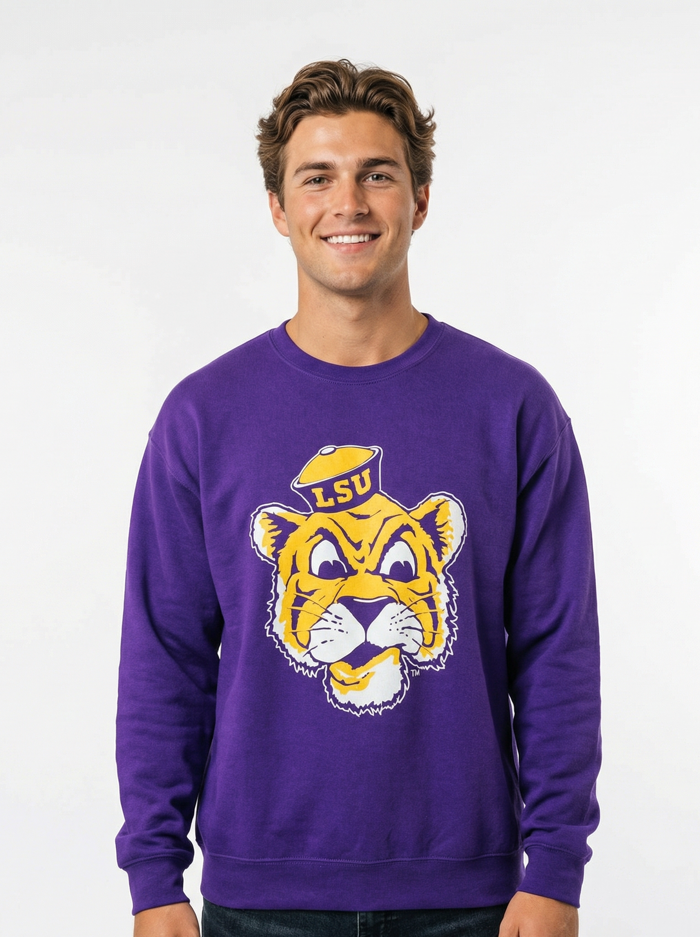 LSU Tigers Men's | "Retro Mike Head" Crewneck