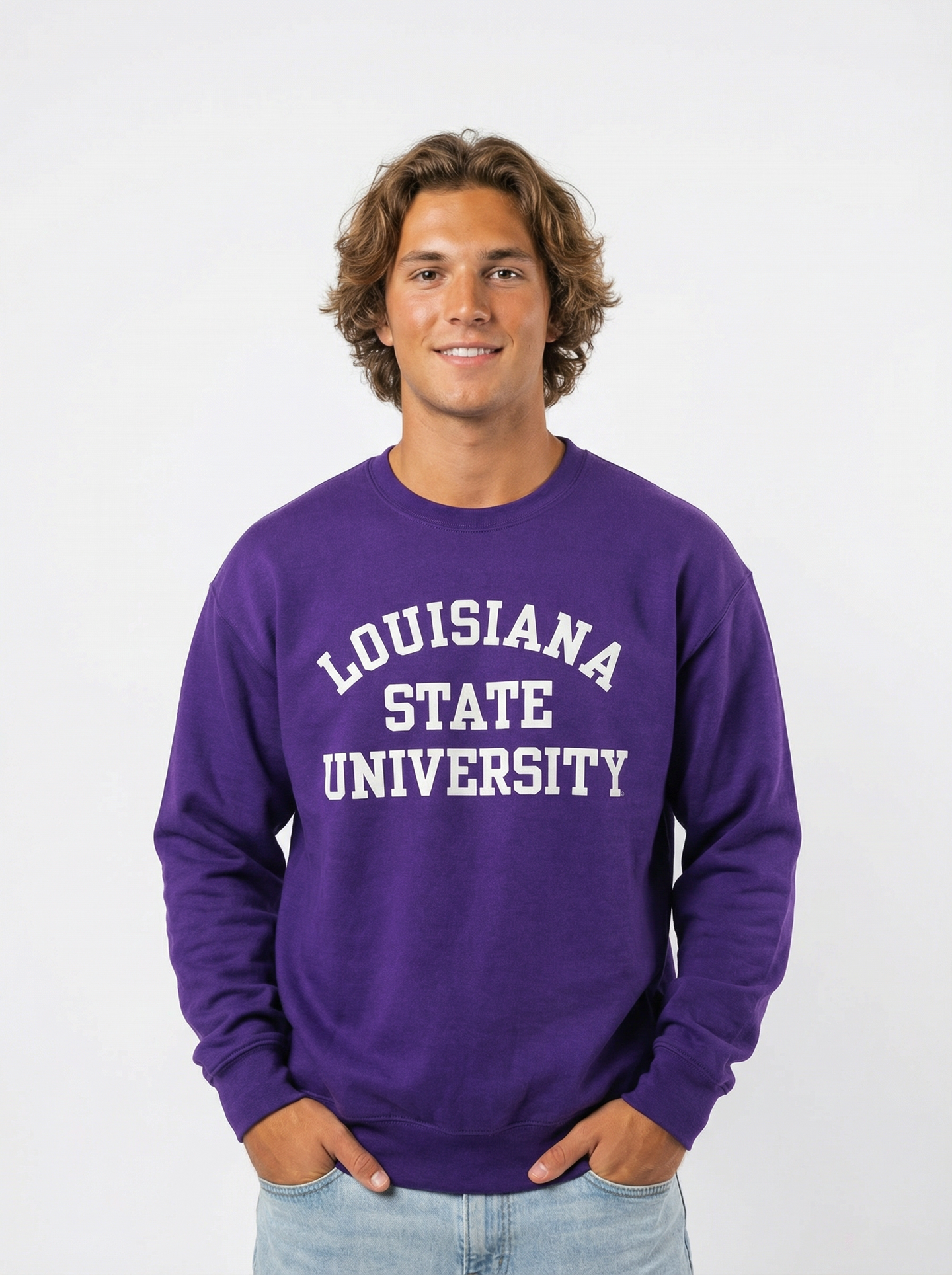 LSU Tigers Men's | "Retro Louisiana State Univ Block" Crewneck