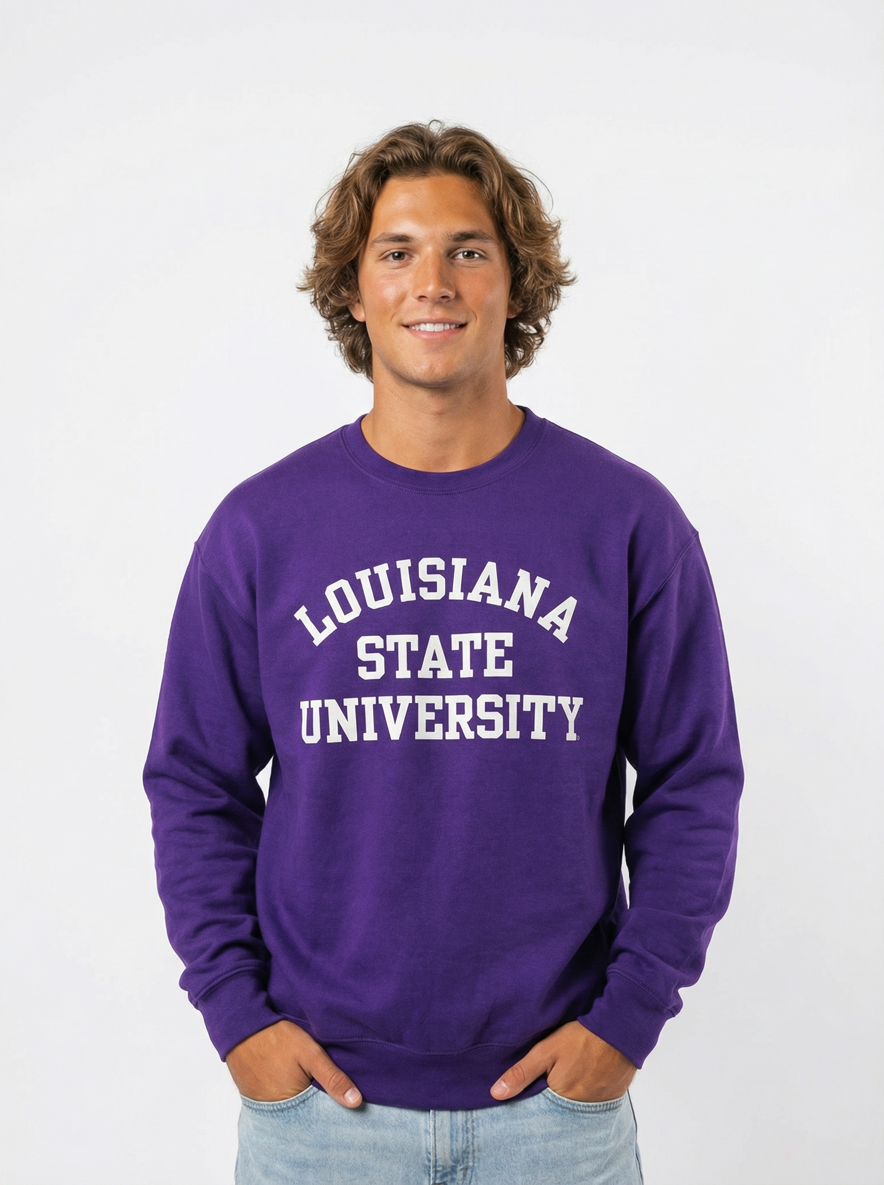 LSU Tigers Men's | "Retro Louisiana State Univ Block" Crewneck