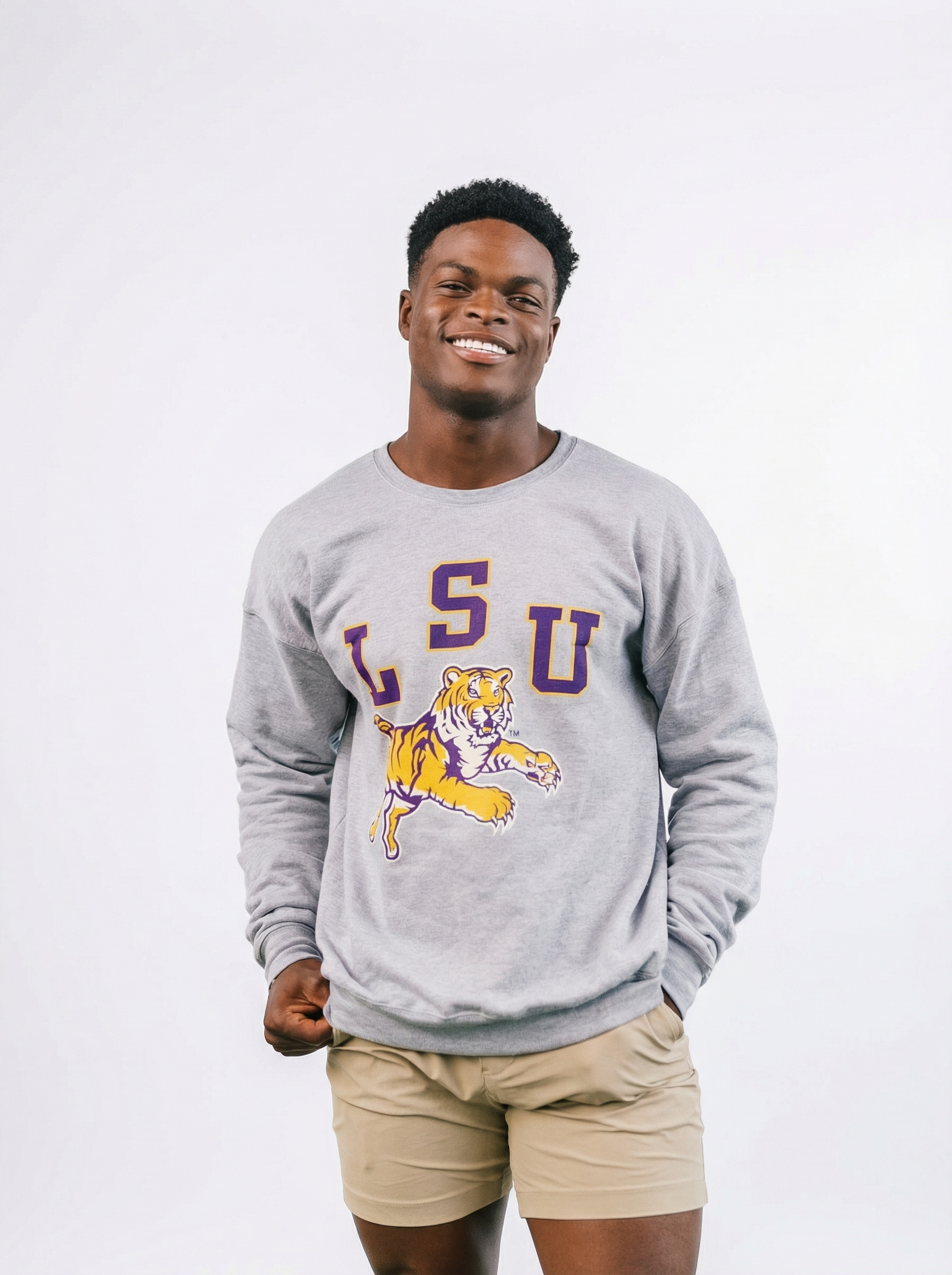 LSU Tigers Men's | "Retro Jumping Tiger" Crewneck