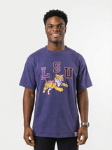LSU Tigers Men's | "LSU Jumping Tiger" Acid Wash T-Shirt