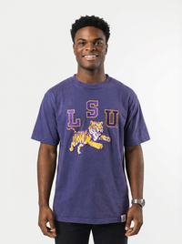 LSU Tigers Men's | "LSU Jumping Tiger" Acid Wash T-Shirt
