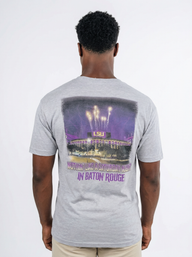 LSU Tigers Men's | "Saturday Night In Baton Rouge" Grey T-Shirt