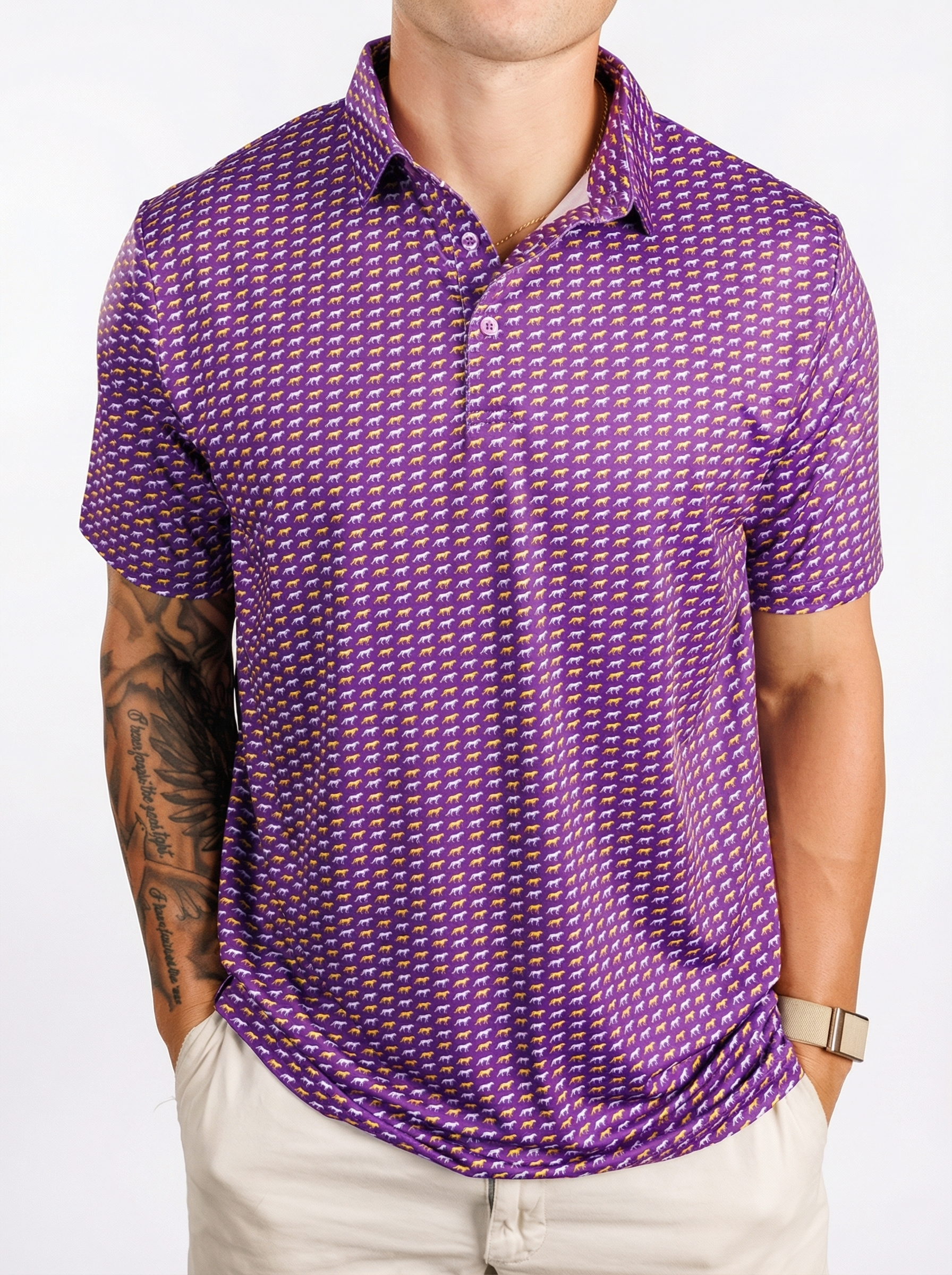 LSU Tigers Men's | "Sublimated Dogs" Polo