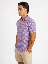 LSU Tigers Men's | "Retro Mike Head Checkered" Polo