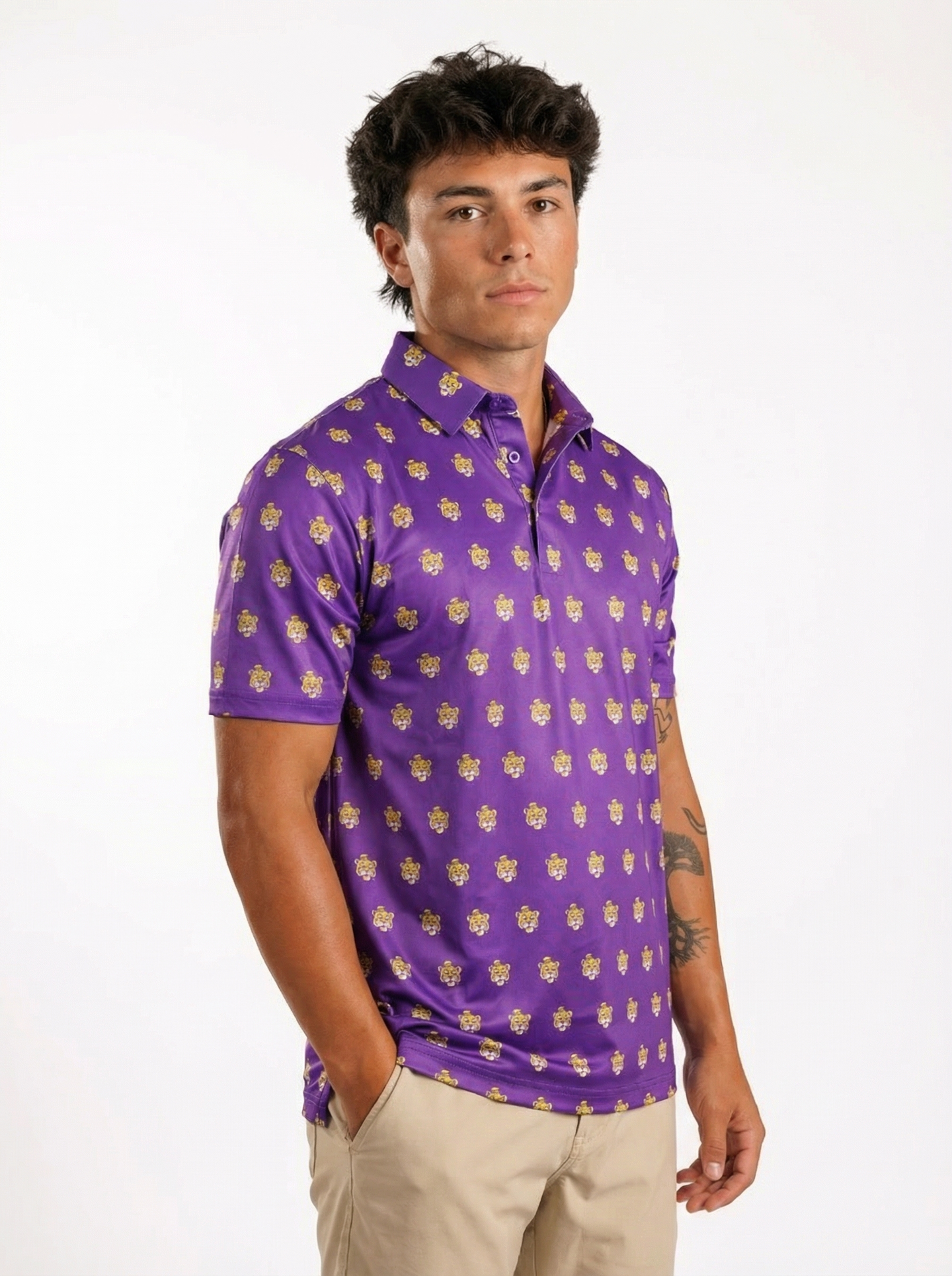LSU Tigers Men's | "Retro Mike Head Sublimated" Polo