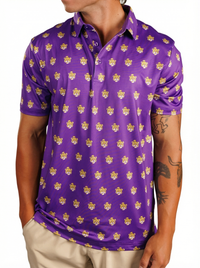 LSU Tigers Men's | "Retro Mike Head Sublimated" Polo