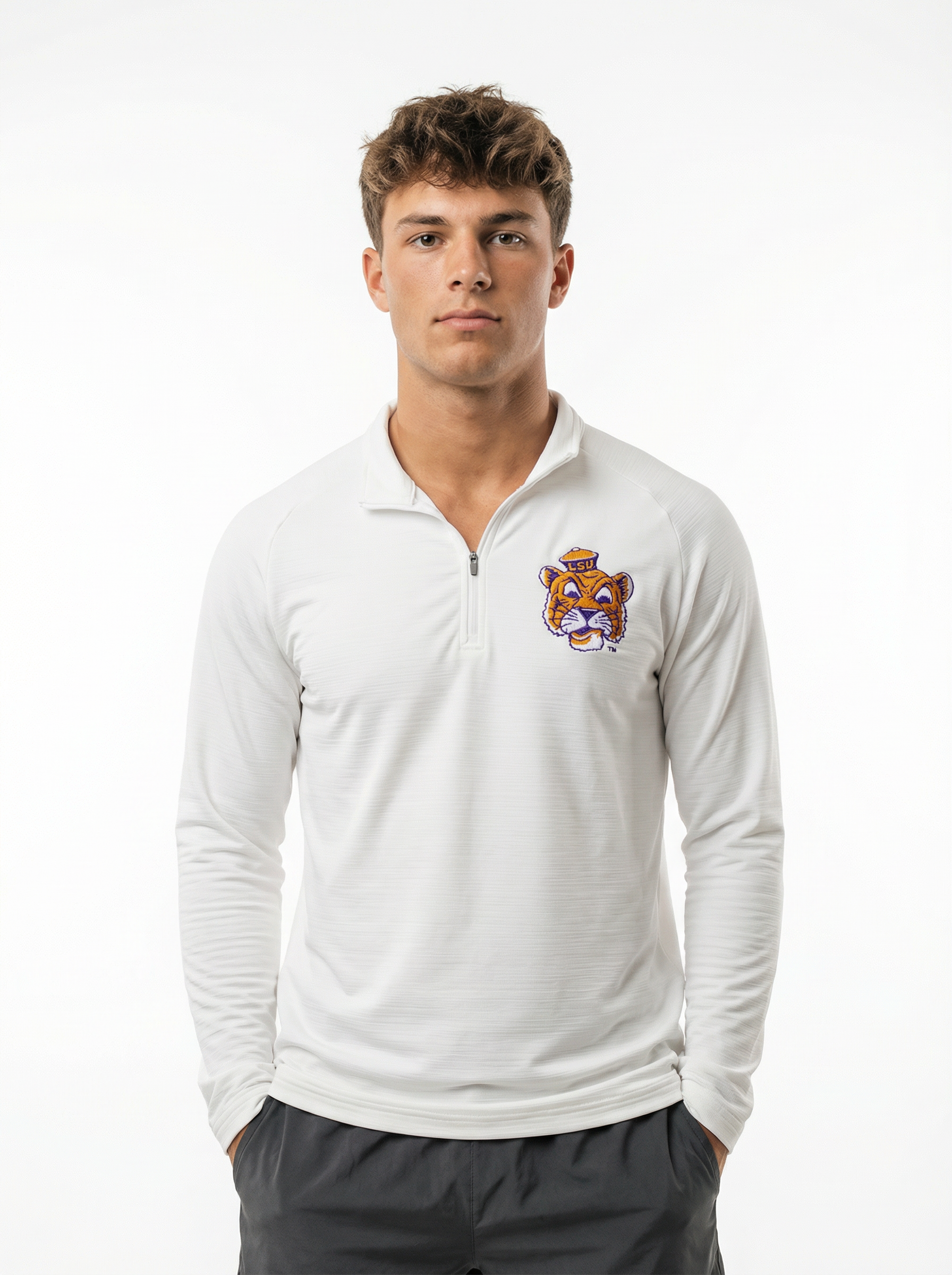 LSU Tigers Men's | "Retro Mike Head" 1/4 Zip