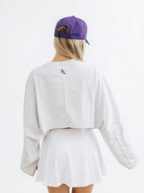 LSU Tigers Women's | "Silk Gray Tiger Eye" Long Sleeve Active Crop Top