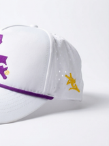 LSU Tigers Unisex | "LSU w/ State Roped" Moisture Wicking White Hat