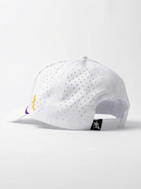 LSU Tigers Unisex | "LSU w/ State Roped" Moisture Wicking White Hat