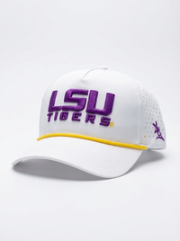 LSU Tigers Unisex | "LSU Tigers Roped" Moisture Wicking White Hat