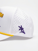 LSU Tigers Unisex | "Retro Louisiana State Univ Roped" Moisture Wicking White Hat