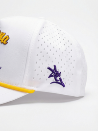 LSU Tigers Unisex | "Retro Louisiana State Univ Roped" Moisture Wicking White Hat