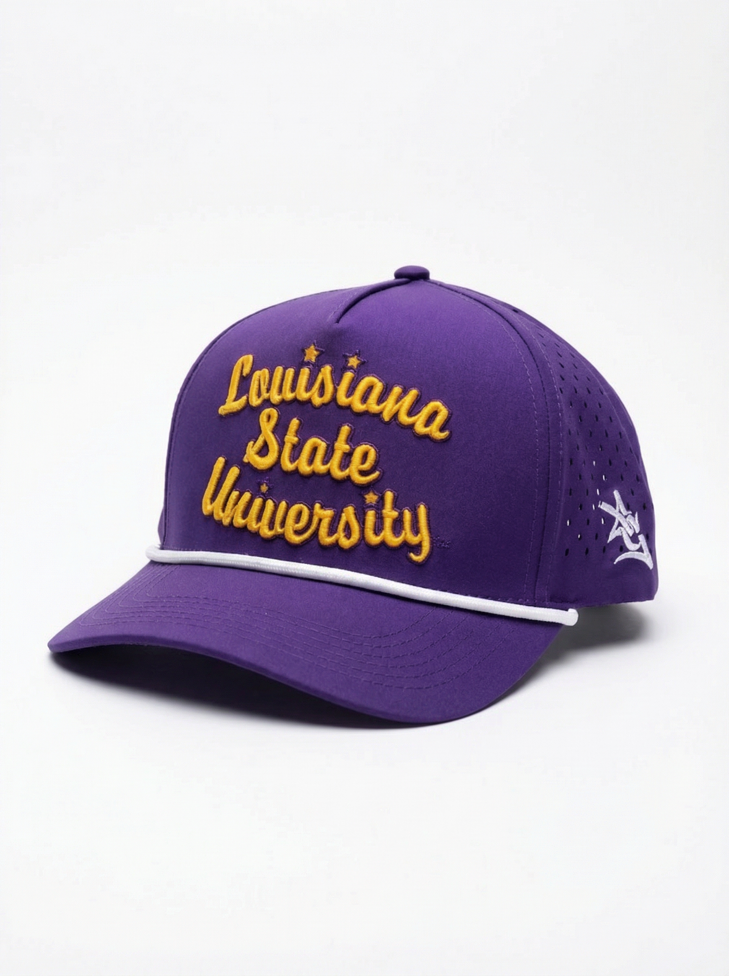 LSU Tigers Unisex | "Retro Louisiana State Univ Roped" Moisture Wicking Purple Hat