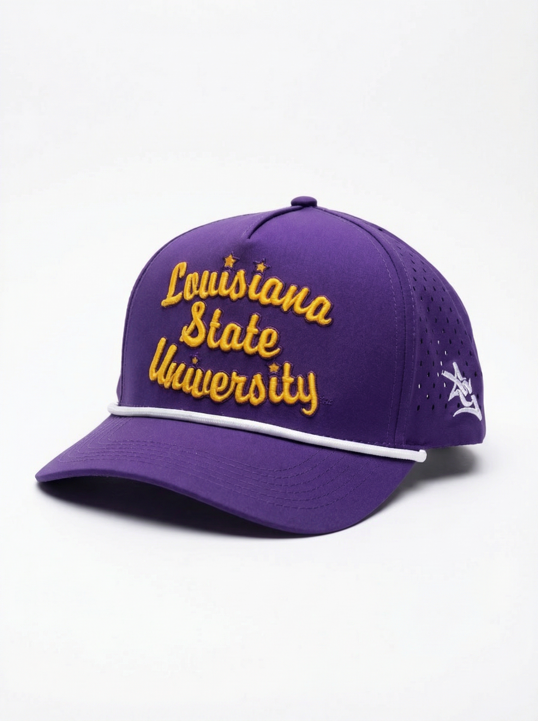 LSU Tigers Unisex | "Retro Louisiana State Univ Roped" Moisture Wicking Purple Hat