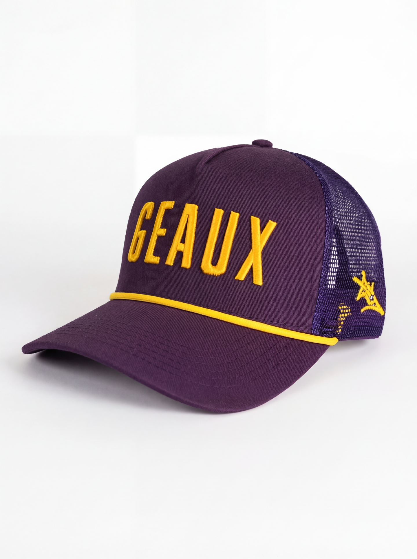 LSU Tigers Unisex | "GEAUX" Roped Mesh Back Purple Hat