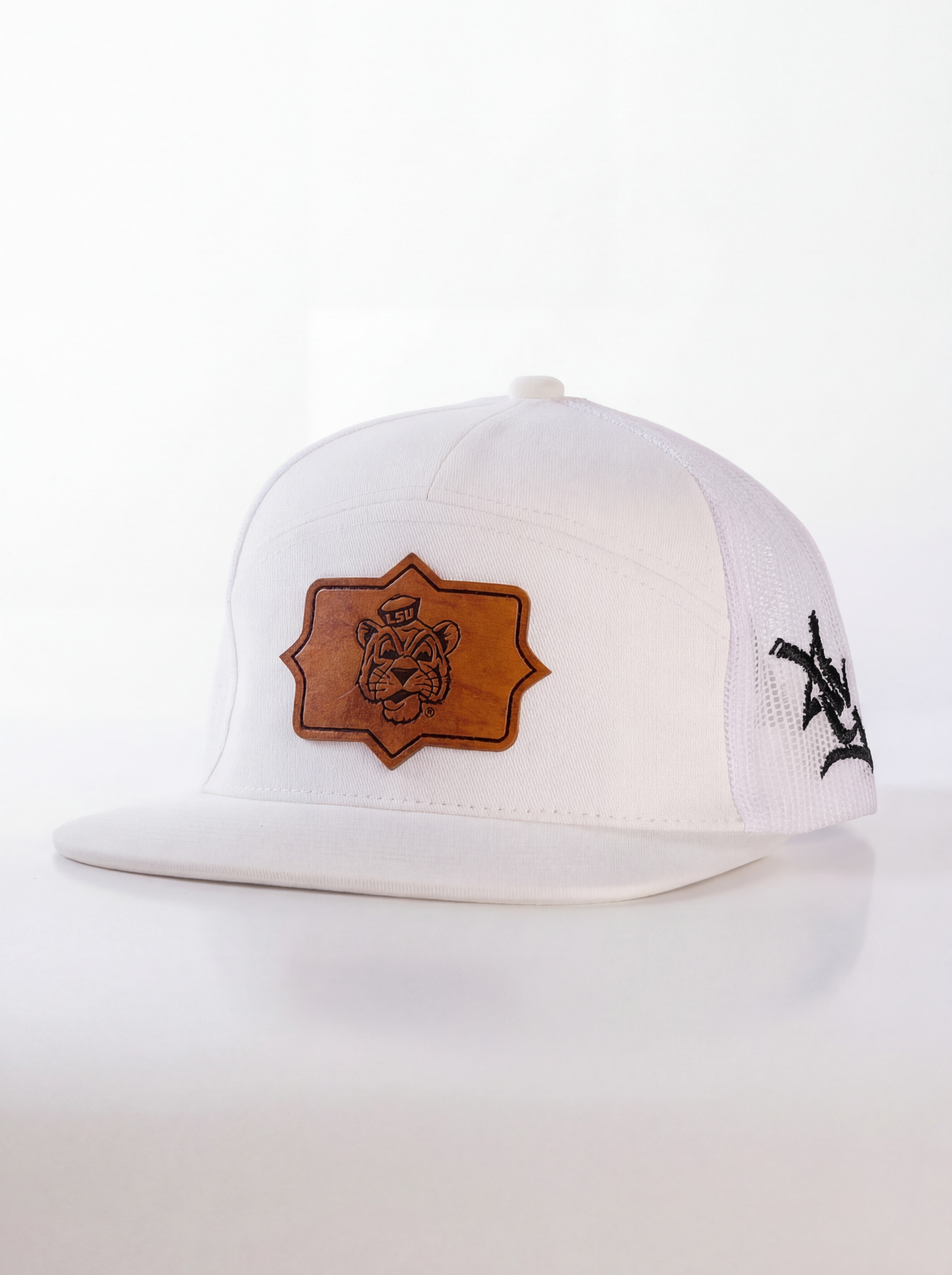 LSU Tigers Unisex | "White LSU Leather Patch" Hat
